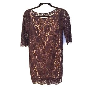 Robert Rodriguez Black Lace Cocktail Dress